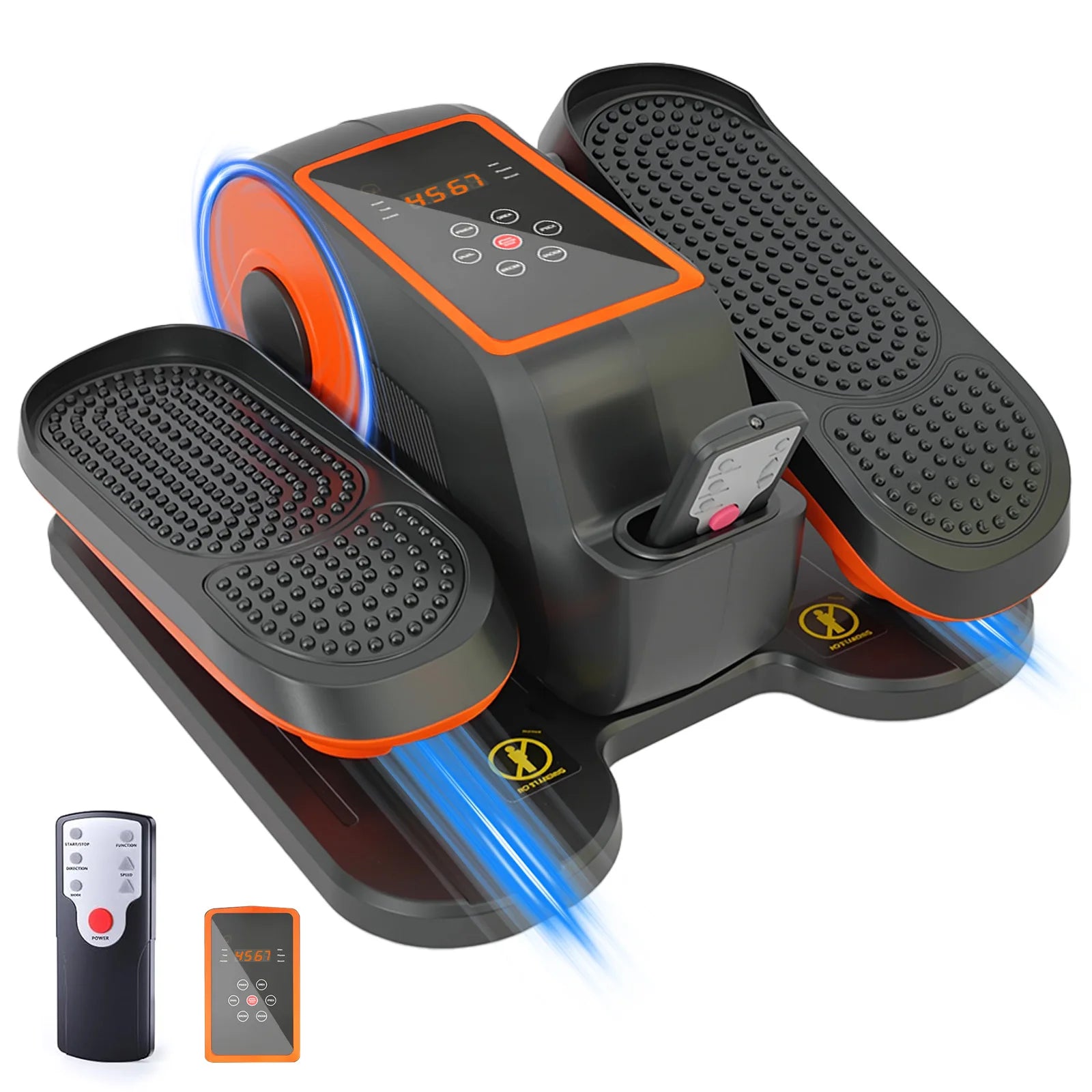 Under-Desk Electric Elliptical Pedal Exerciser 15-Levels 3 Auto Modes Fully Assembled Quiet Portable Full-Body for Office Home