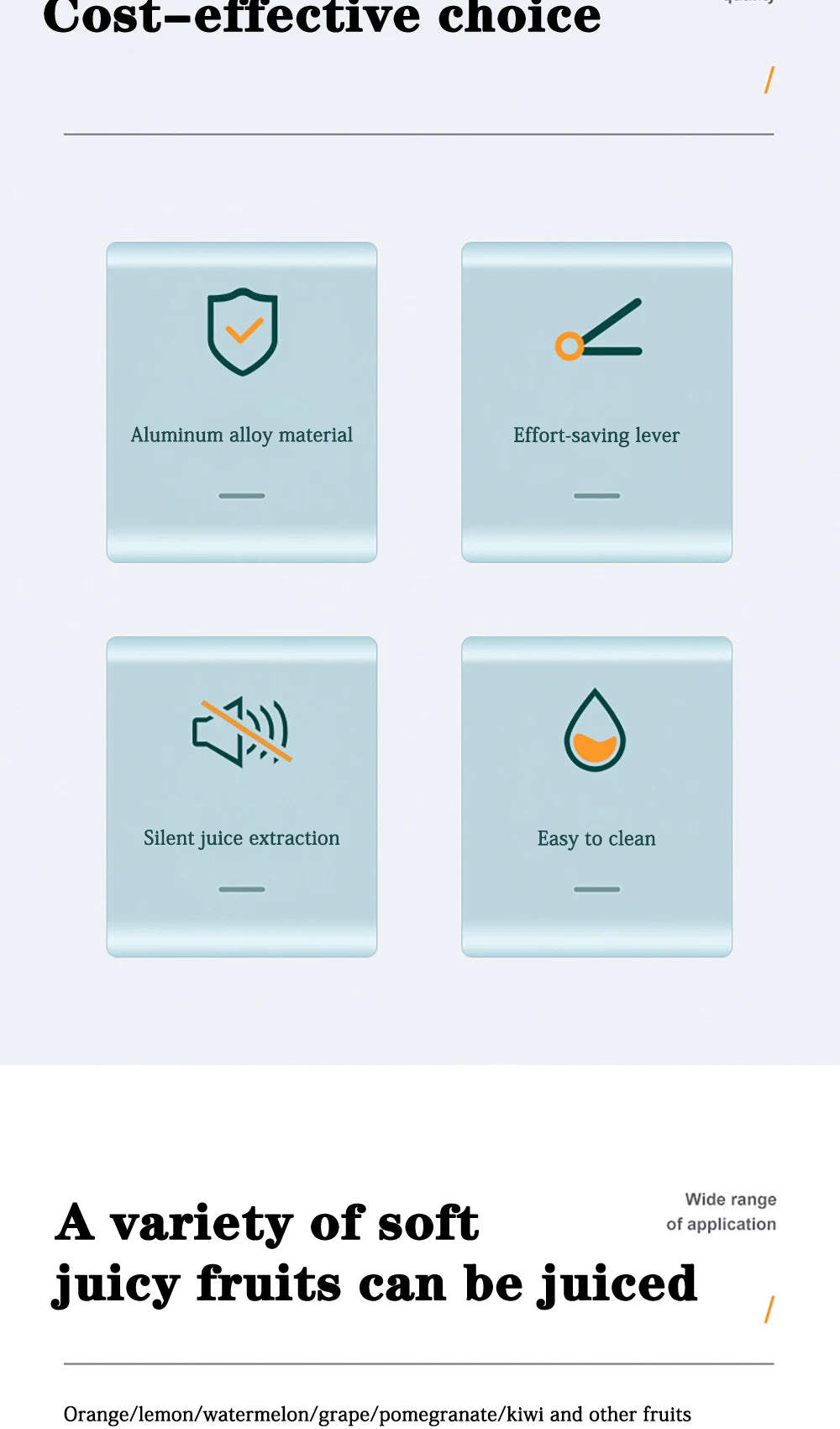 Manual Citrus Juicer Hand Orange Squeezer Lemon Fruit Juicer Press Machine Potato Masher and Ricer Manual Juicer