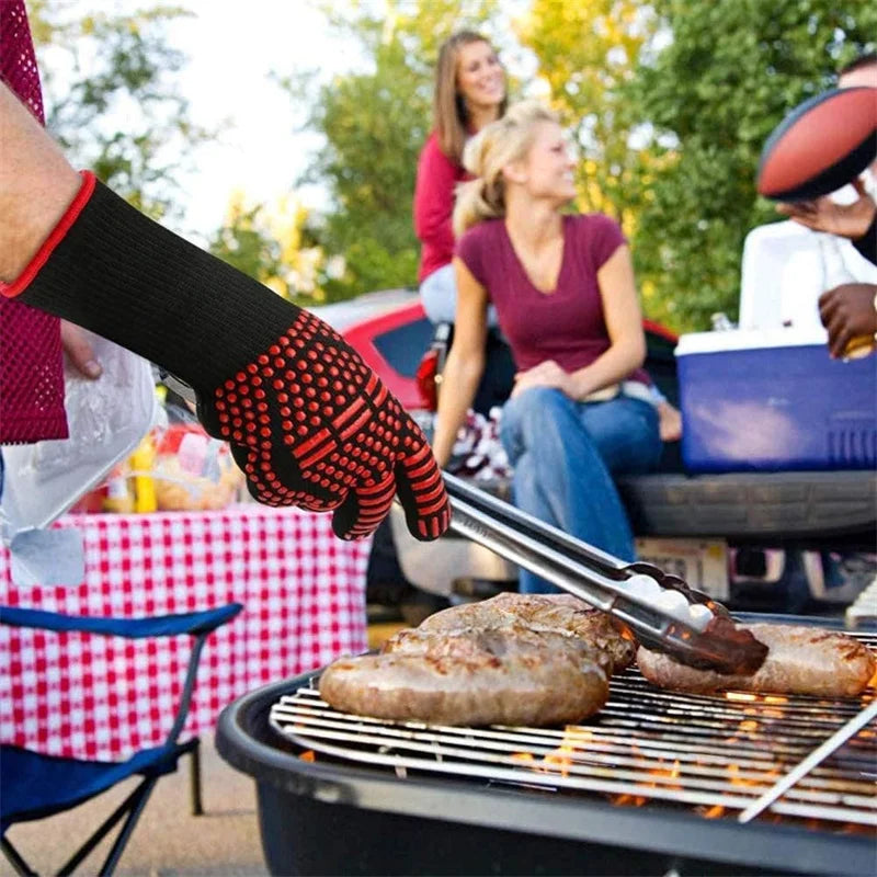 High Temperature Resistance Microwave Oven Gloves Oven Mitts 500-800 Degrees Fireproof Barbecue Heat Insulation BBQ Gloves