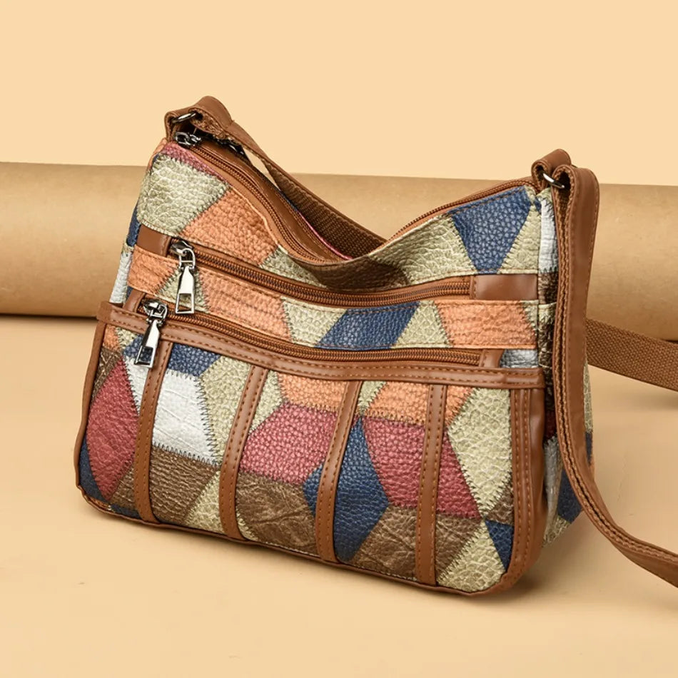 Soft Leather Purses and Handbags Casual Shoulder Crossbody Bags for Women 2024 Vintage Multi-pocket Ladies Messenger Bags Design