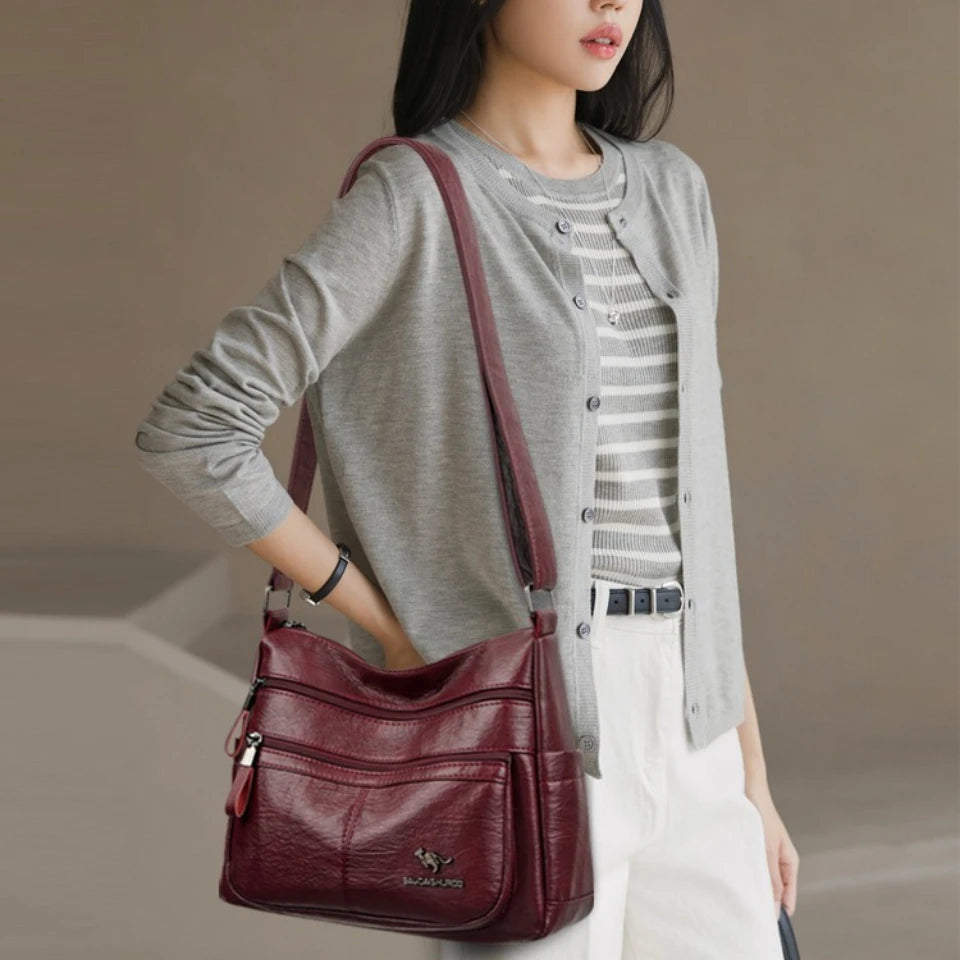 Luxury Crossbody Bags for Women New High Quality Soft Leather Handbags Purses Designer Casual Shoulder Messenger Bags Sac A Main