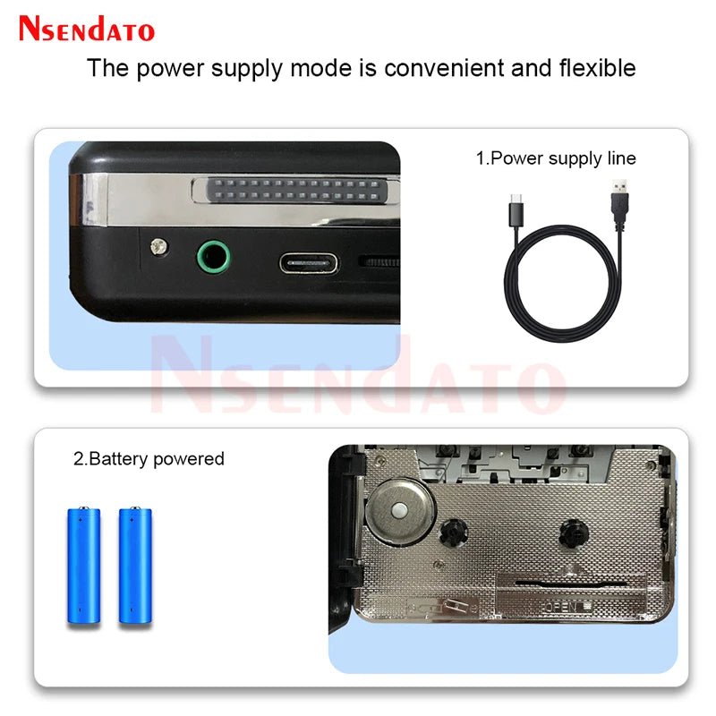 Portable USB C Cassette Player Recorder Tape to mp3 converter Type C to USB Cassette Capture Audio Music Radio Player
