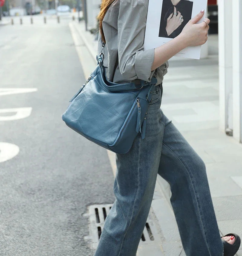 2025 Luxury Women's Handbag - Genuine Cow Leather, Large Capacity & Versatile Shoulder/Crossbody/Tote Commuting Bag