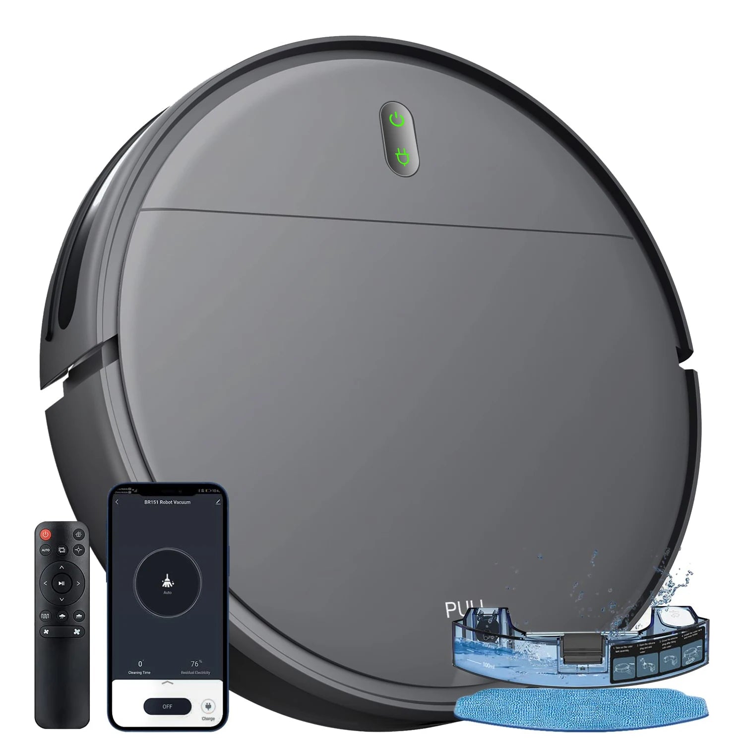 RAYFURN Robot Vacuum Cleaner 6000Pa Power Auto Charging App Control Water Tank Wet Mopping Robot Vacuum Cleaner Electric Sweeper