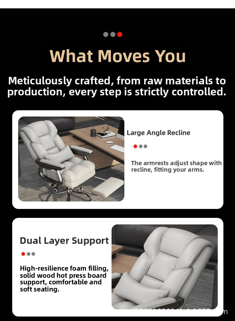 Leather Office Chairs Modern Mobile Ergonomic Computer Playseat Cushion Accent Chair Swivel Chaises De Bureau Luxury Furniture