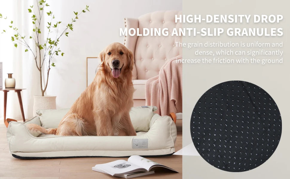 Large Dog Bed Leather Soft Plush Donut Snuggly Warm Cozy Pet Mat for Small to Extra Extra Large Dogs Rectangle Shape