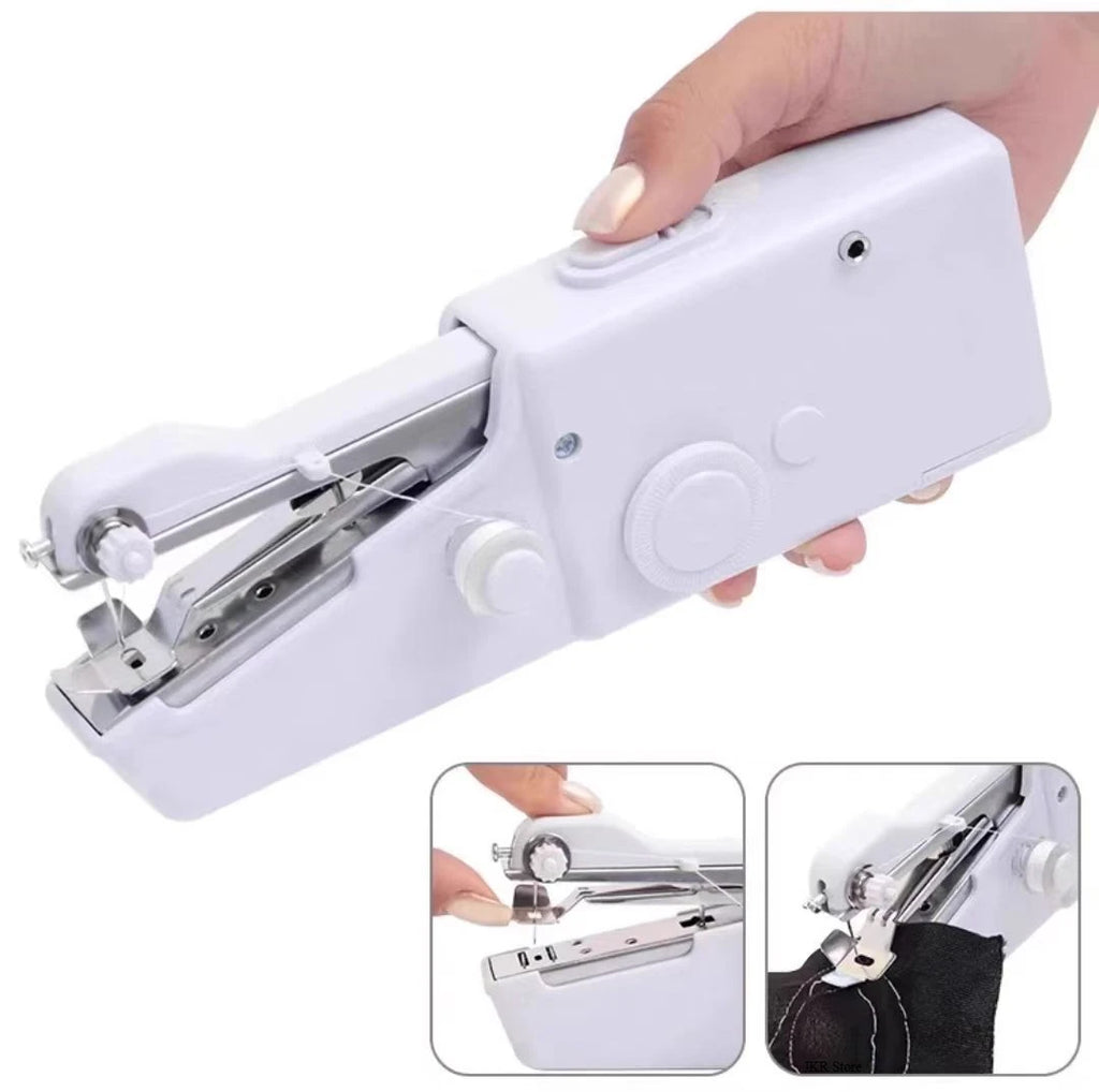 New Hand Sewing Machine Portable Sewing Machine Quick Handheld Sewing Tool Mini Electric Home DIY Apparel Supplies Arts Crafts