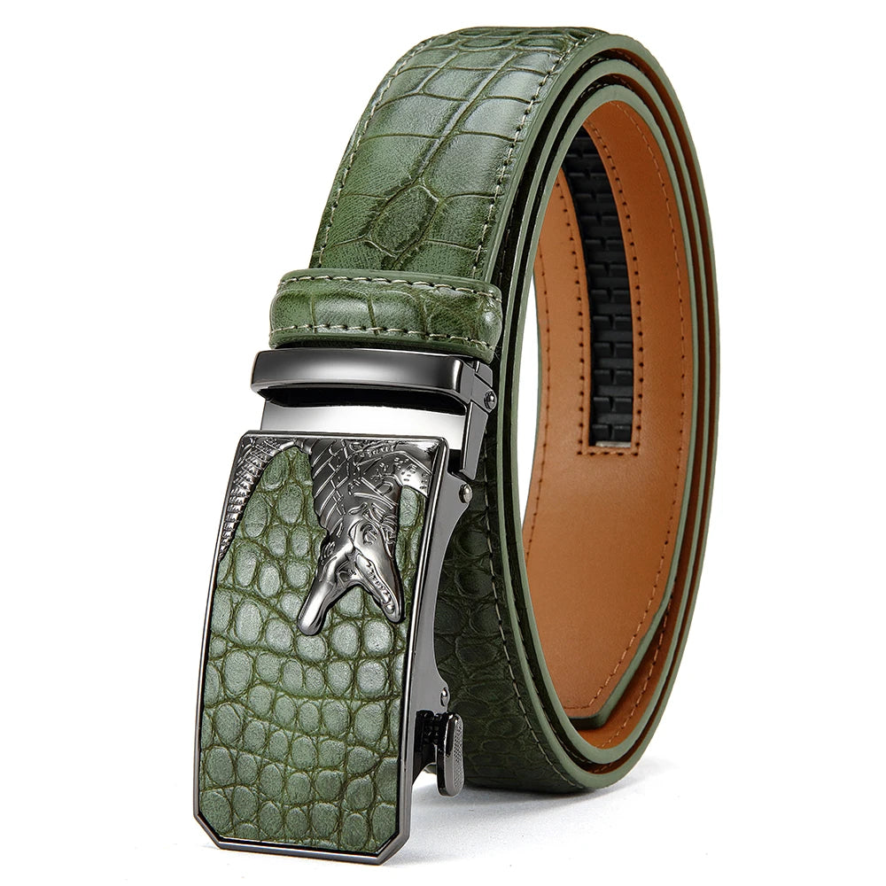 Men's PU Leather Belt Fashion Automatic Buckle Belt for Popular Business High Quality Male Belt