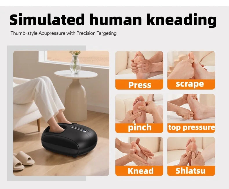 Jinkairui Automatic Foot Massage Machine with Fully Wrapped Rollers Sole Kneading Airbag Pressing Relaxation Foot Massager