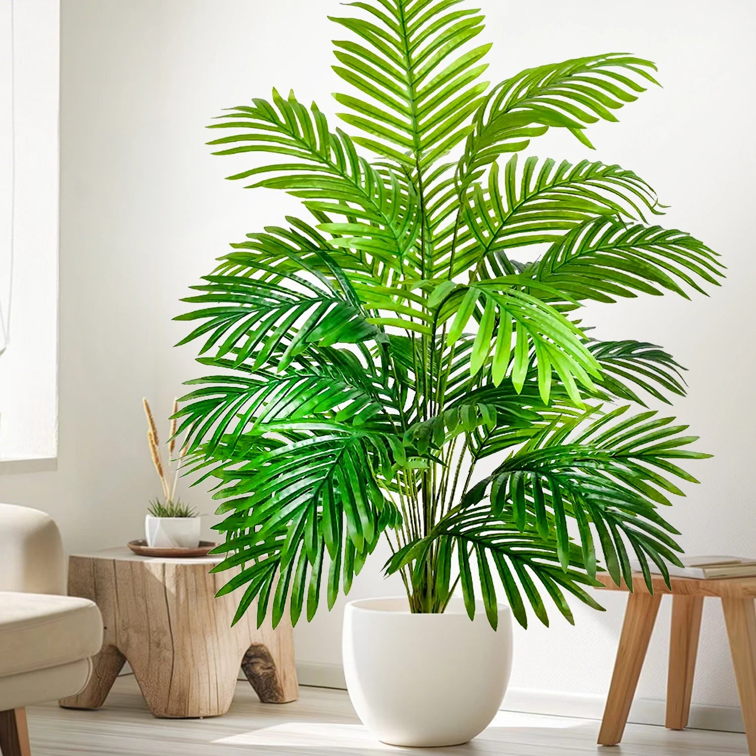53-123cm  Artificial Palm Tree Tropical Fake Plant Green Plastic Palm Leaf Branches Suitable for Home Garden Decoration