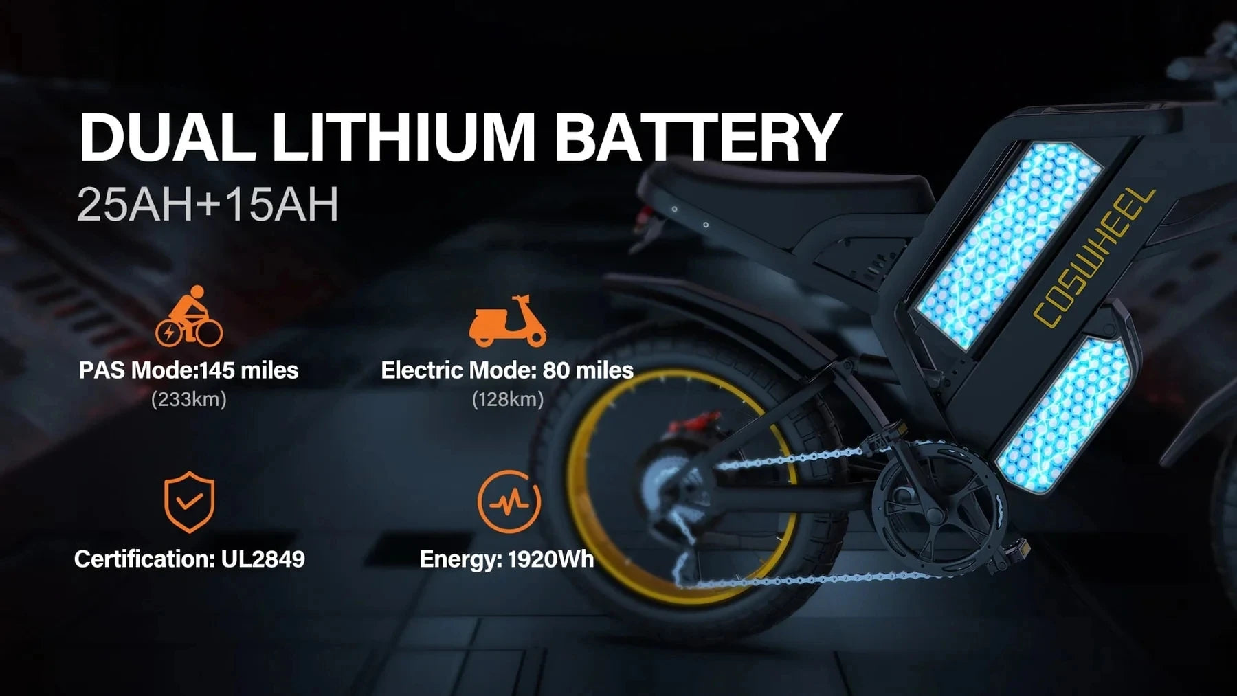 Coswheel Electric bike Dual Motor GT20 Pro/GT20 3000W 48V 40AH Mountain bikes Electric Off Road Bike Fat Tires Motorcycle Ebike