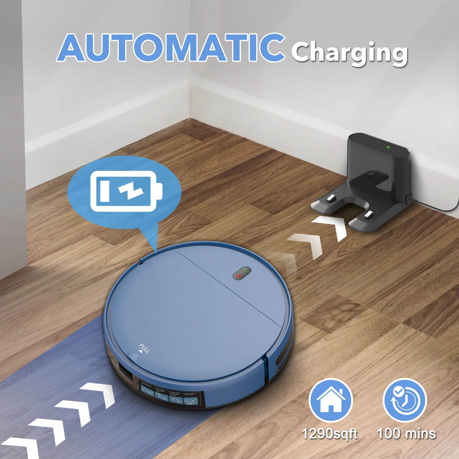 RAYFURN Robot Vacuum Cleaner 6000Pa Power Auto Charging App Control Water Tank Wet Mopping Robot Vacuum Cleaner Electric Sweeper