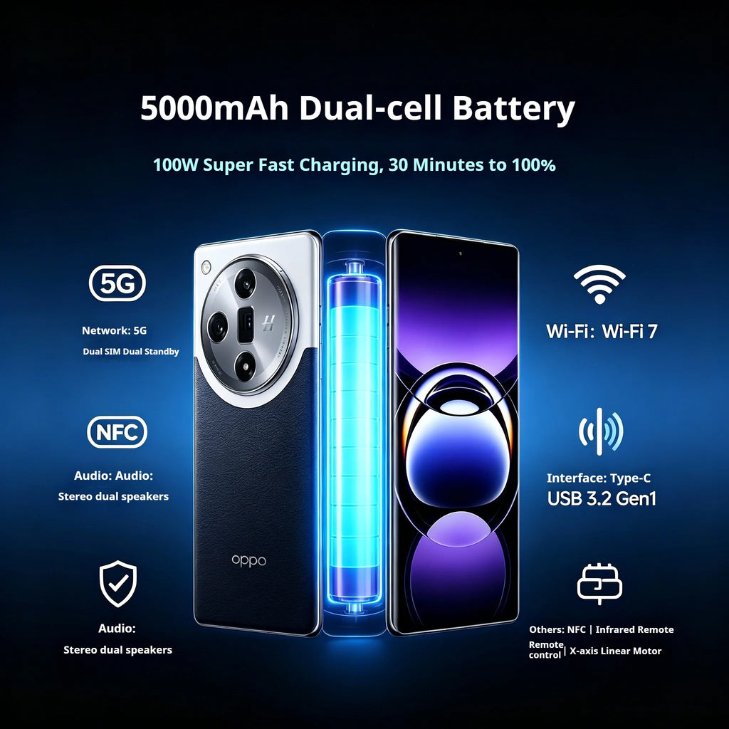 2026 New OPPO Find X7 5G Smartphone 6.78' Display Dimensity 9300 Processor 50MP Hasselblad Triple Camera 100W Fast Charge