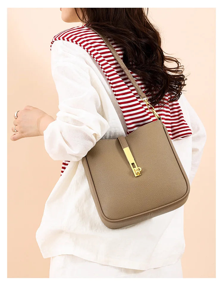 Light luxury genuine leather women's crossbody bag high quality handbag Fashion underarm bag French versatile Shoulder Bag