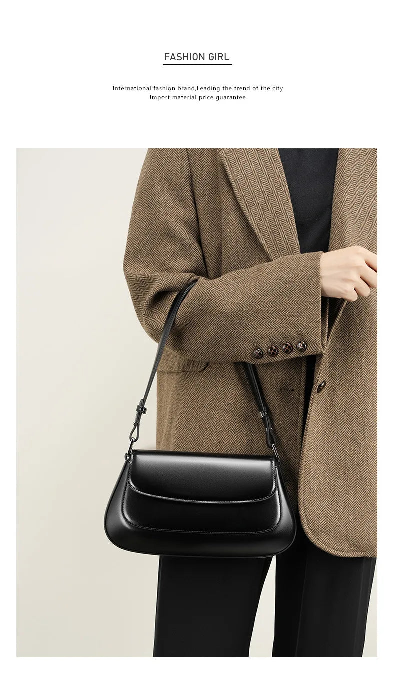 100% Genuine Leather Women Shoulder Bag Korean style Ladies Luxury Cow Leather Crosssbody armpit Bag handbag For Street Shopping