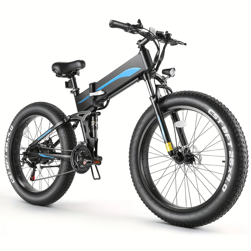 26" x 4.0 Fat Tire Ebike for Adult with HIgh Speed 500W Brushless Motor, 48V 10Ah Foldable Electric Bicycles, 20MPH EBike