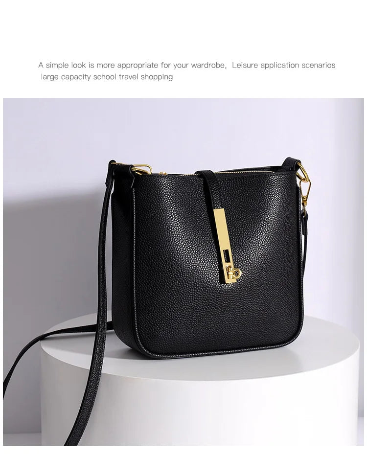 Light luxury genuine leather women's crossbody bag high quality handbag Fashion underarm bag French versatile Shoulder Bag