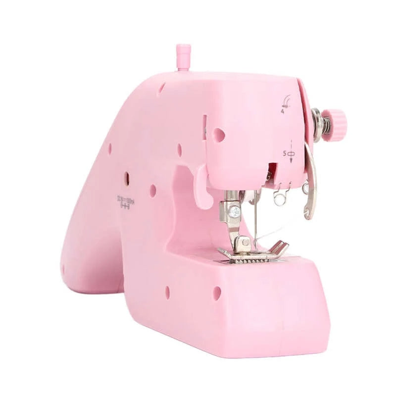 Sewing Machine Household Mini Handheld Portable Electric Two-wire Sewing Machine Pink White