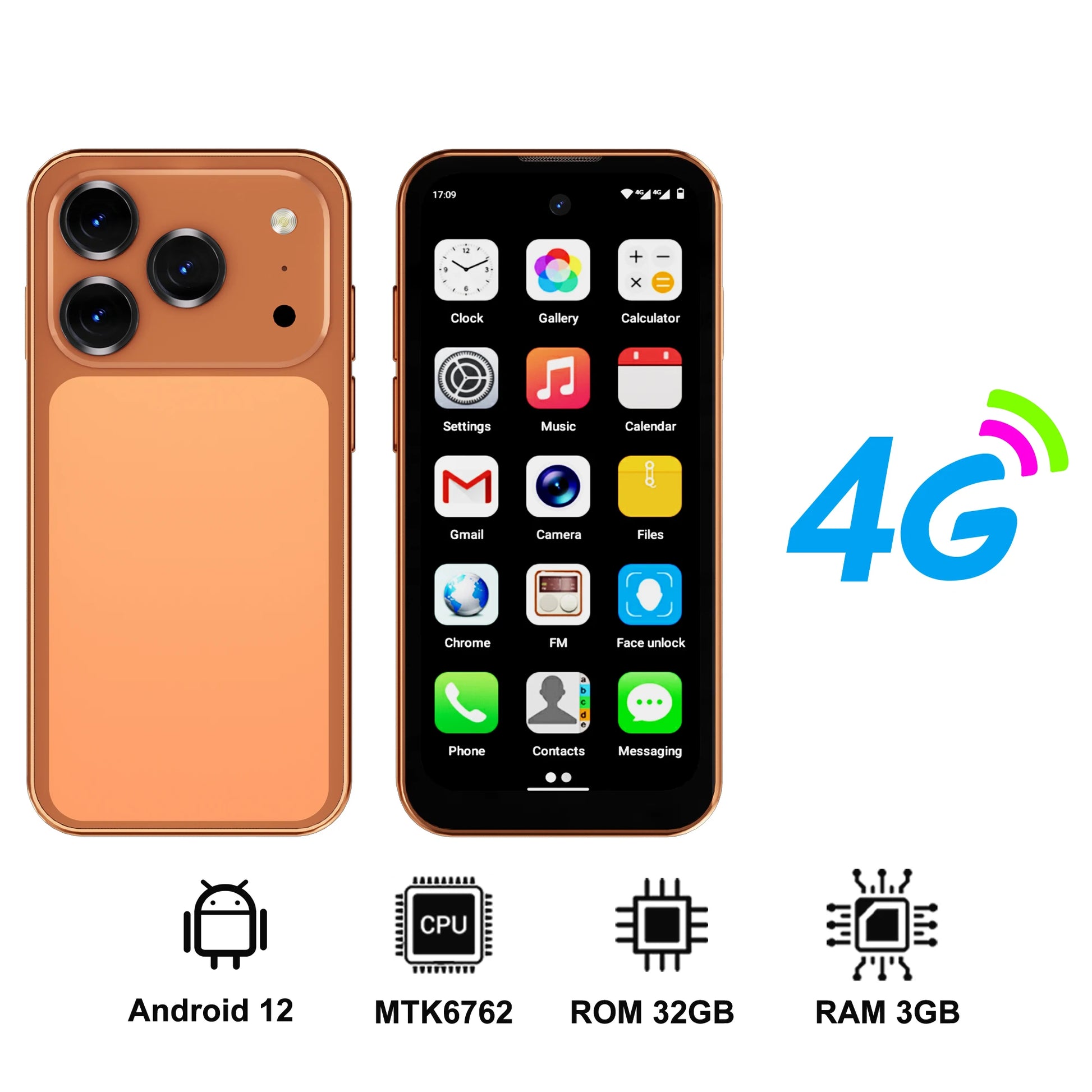 SERVO 19 Air 4G LTE Mini Smartphone Android 12.0 System 6GB+128GB Play Store Face Unlock GPS Dual SIM 3.88" Small Smart Phones