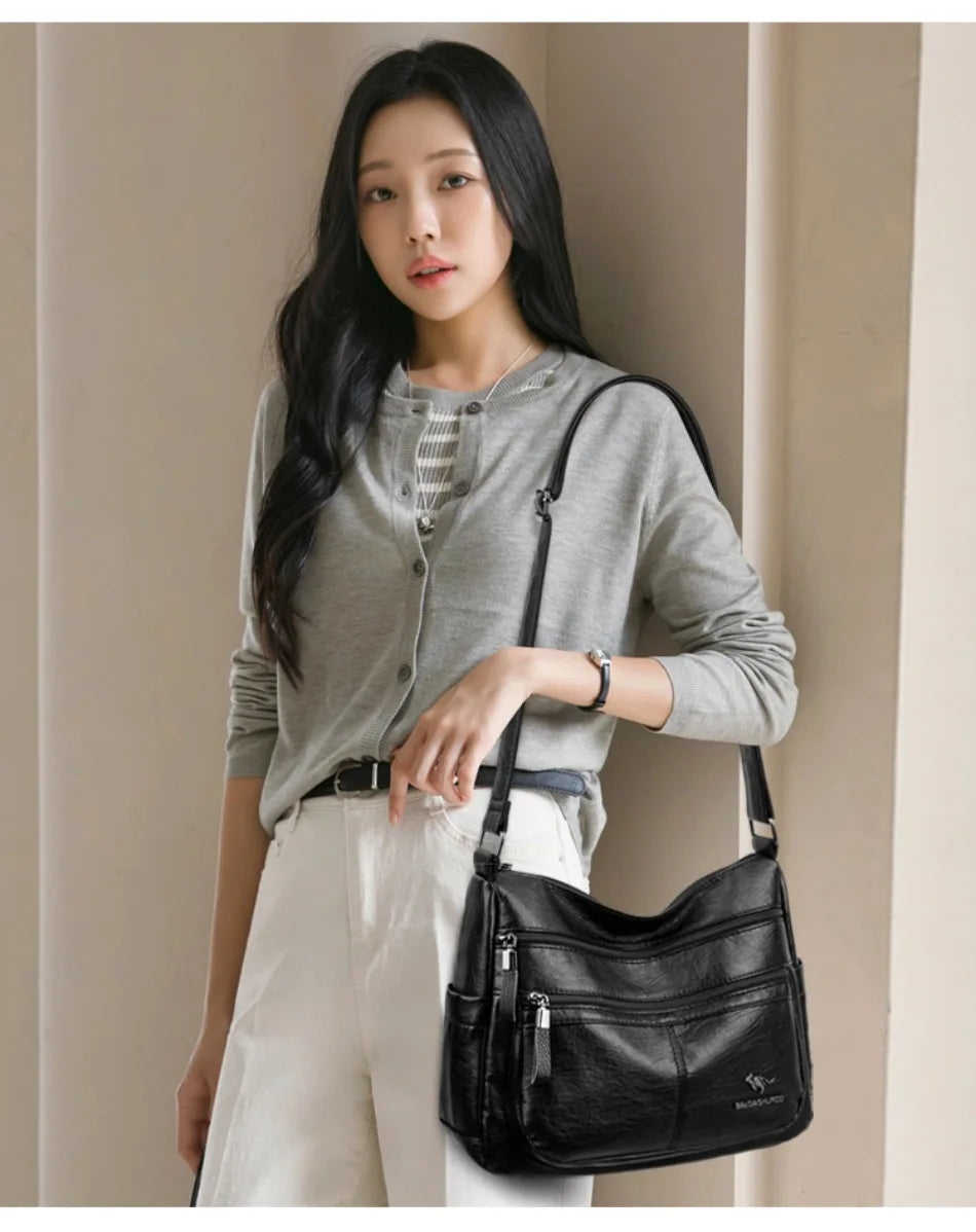 Luxury Crossbody Bags for Women New High Quality Soft Leather Handbags Purses Designer Casual Shoulder Messenger Bags Sac A Main