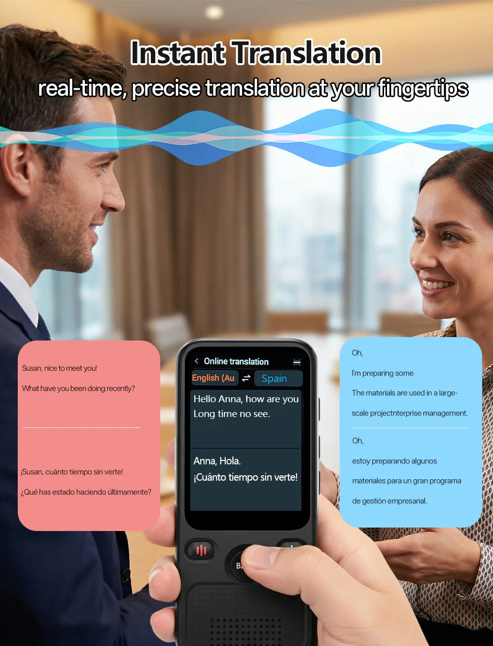 MSAI T20 160 Languages Translator with Camera Real-Time Voice Audio Photo Online Offline Translation Device Travel Assistant