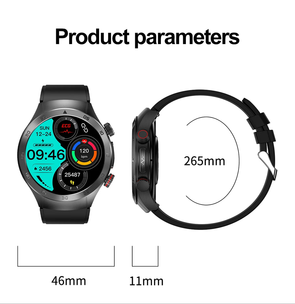 2026New Precise Laser Therapy Bracelet Health ECG+PPG Smart Watch Blood Pressure Blood Lipid Uric Acid BT HD Call SmartWatch Men