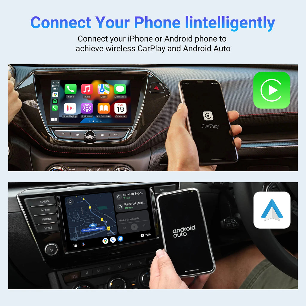 2025 CarPlay Ai Box Wireless Android Auto Car Play Adapter Smart Car TV Accessories for Net flix UtubeQualcomm Snapdragon 6125