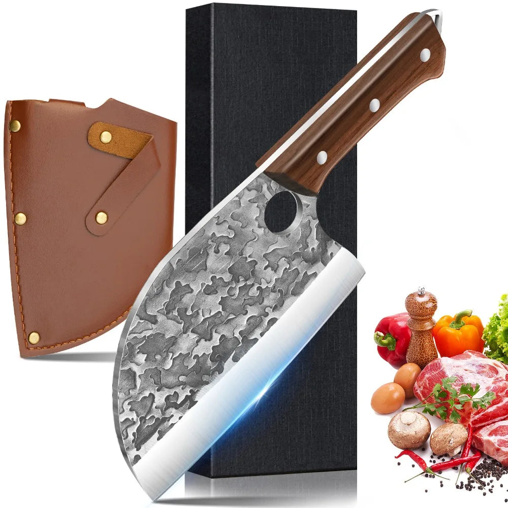 MDHAND 7''Stainless Steel Japanese Kitchen Knives Sharp Blade Professional Chef Knife for Meat Cleaver Fish Cutting Kitchen Tool