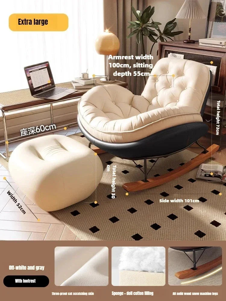 Lazy Sofa Rocking Chair Bedroom Lounge Chair Carefree Adult Living Room Single Balcony Leisure Rocking Chair Recliner Chairs