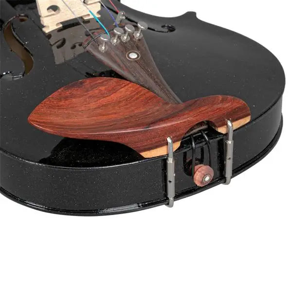 Full Size Matte Black 4/4 Spruce Panel Wooden Violin Set with Case Bow Rosin  4 Strings Shoulder Rest Turner Cleaning Cloth