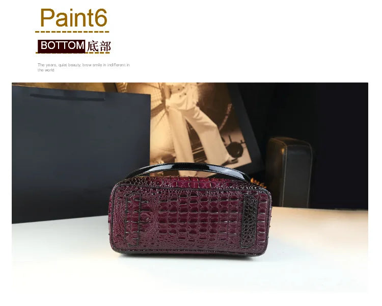 New Tote Bag for Women Crocodile Print Textured Bucket Bag Retro Shoulder Bag Fashion Handbag