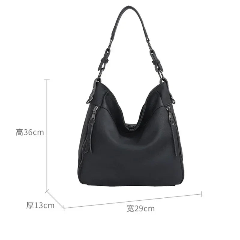 2025 Luxury Women's Handbag - Genuine Cow Leather, Large Capacity & Versatile Shoulder/Crossbody/Tote Commuting Bag