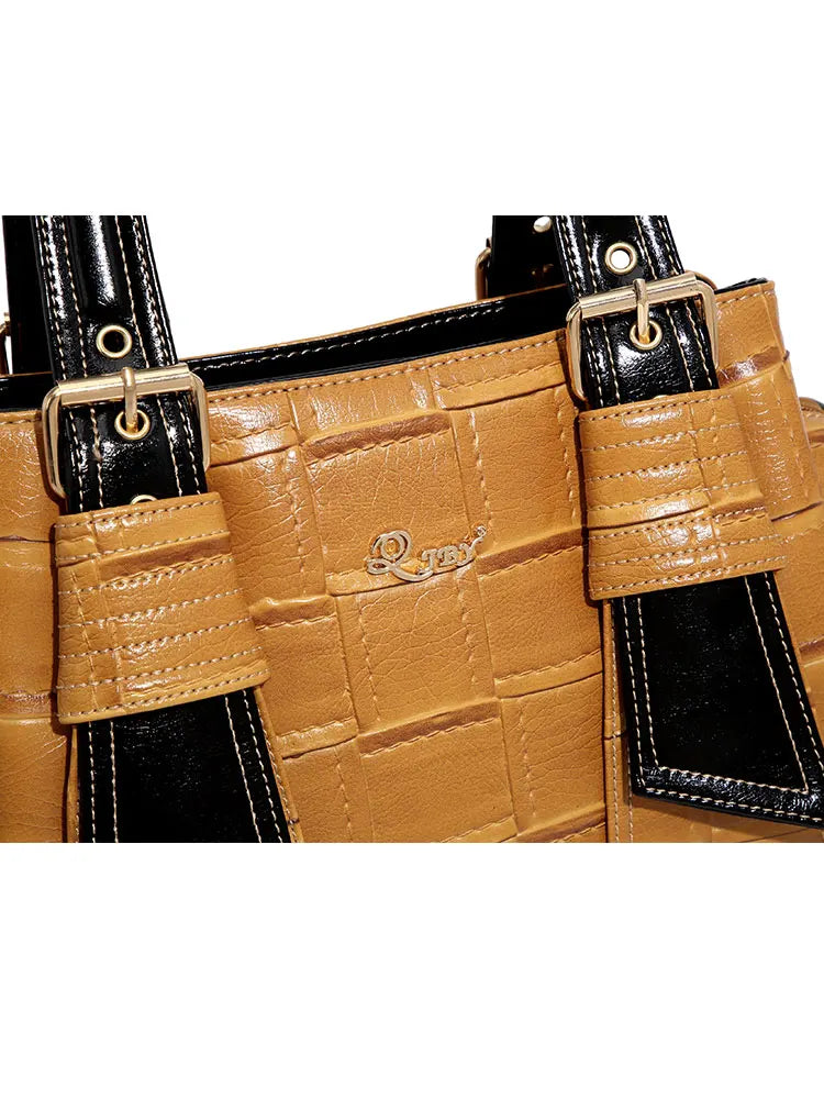 QJBY designer luxury brand high quality woven leather handbag for women Large Capacity Multi-layer 2024 new in crossbody bags