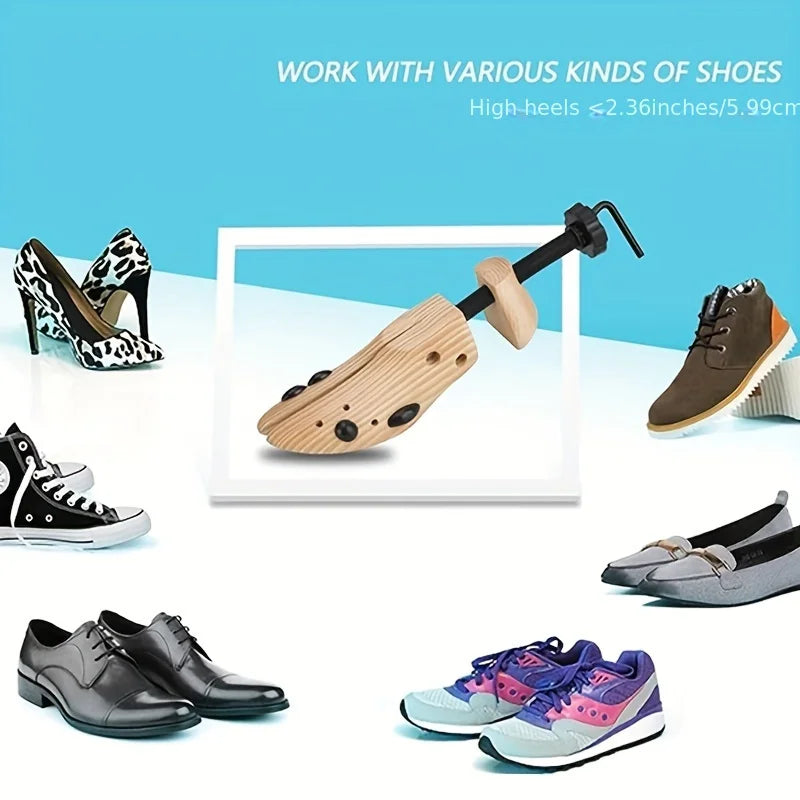 1/2Pc Shoe Stretcher Women and Men's Shoe Widener - Wooden Expander for Wide Feet, Bunions or Calluses Wooden Shoe Stretcher