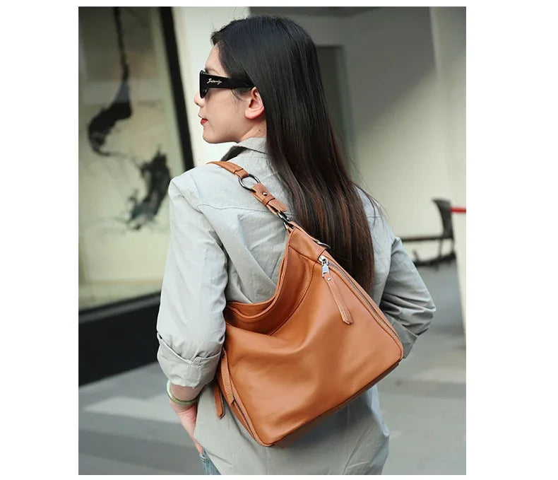 2025 Luxury Women's Handbag - Genuine Cow Leather, Large Capacity & Versatile Shoulder/Crossbody/Tote Commuting Bag