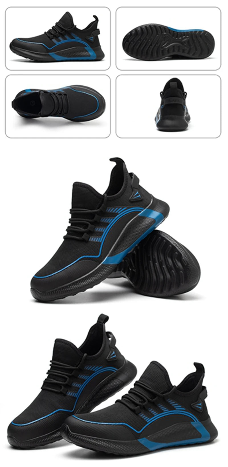 New Breathable Lightweight Work Shoes Comfortable Soft Safety Shoes European Standard Safety Shoes Sport Safety Steel-Toed Shoes