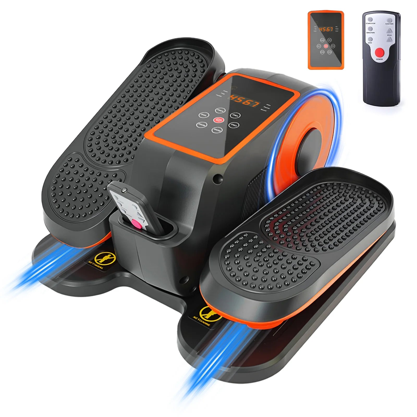 Under-Desk Electric Elliptical Pedal Exerciser 15-Levels 3 Auto Modes Fully Assembled Quiet Portable Full-Body for Office Home