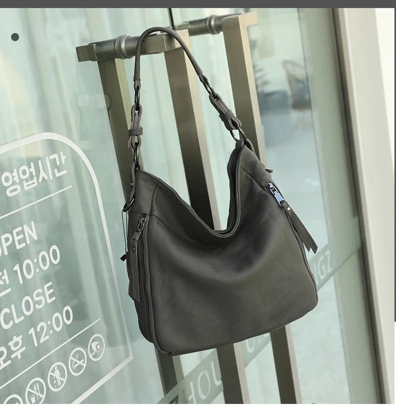 2025 Luxury Women's Handbag - Genuine Cow Leather, Large Capacity & Versatile Shoulder/Crossbody/Tote Commuting Bag