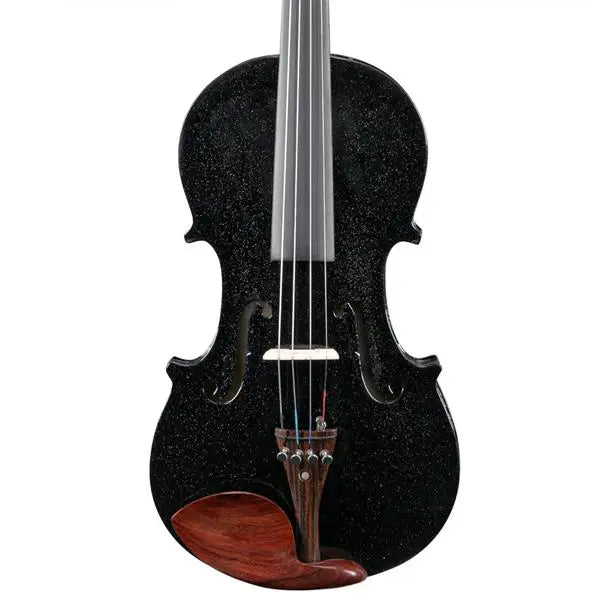 Full Size Matte Black 4/4 Spruce Panel Wooden Violin Set with Case Bow Rosin  4 Strings Shoulder Rest Turner Cleaning Cloth