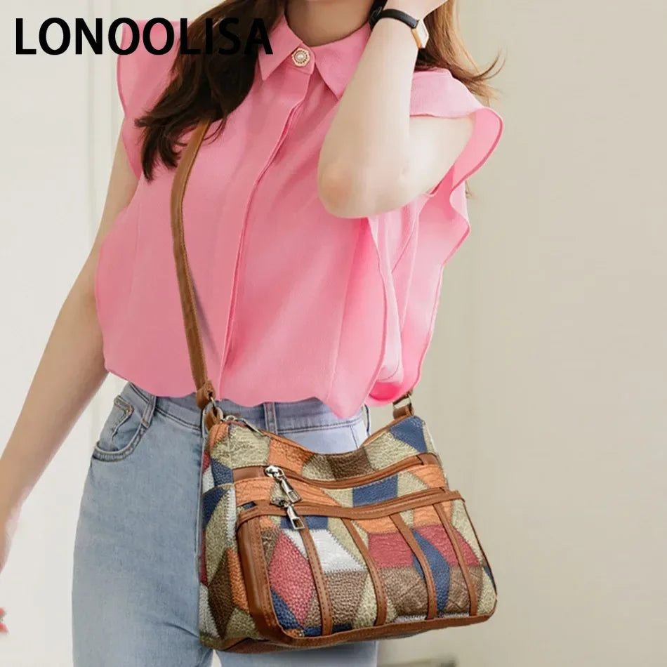 Soft Leather Purses and Handbags Casual Shoulder Crossbody Bags for Women 2024 Vintage Multi-pocket Ladies Messenger Bags Design