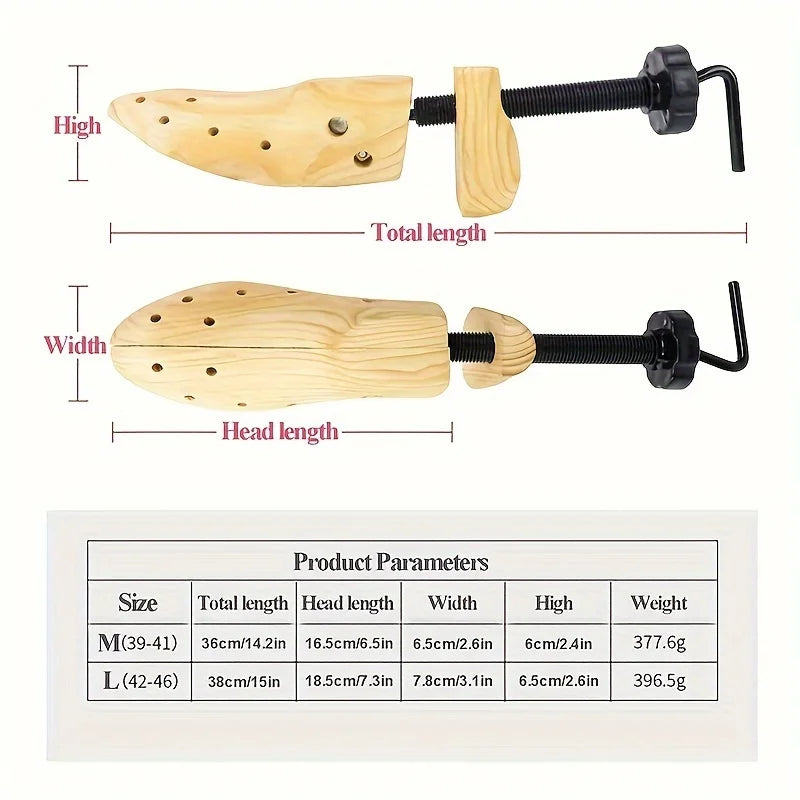 1/2Pc Shoe Stretcher Women and Men's Shoe Widener - Wooden Expander for Wide Feet, Bunions or Calluses Wooden Shoe Stretcher
