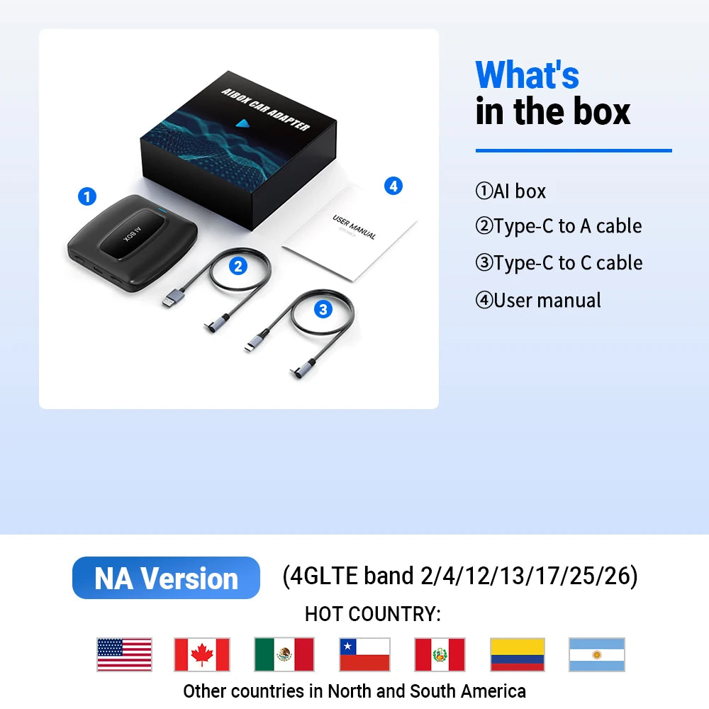 New CarPlay Ai Box for Youtube Netflix Spotify Wireless Adapter for Car Play Android Auto Navigation Music Car Accessories