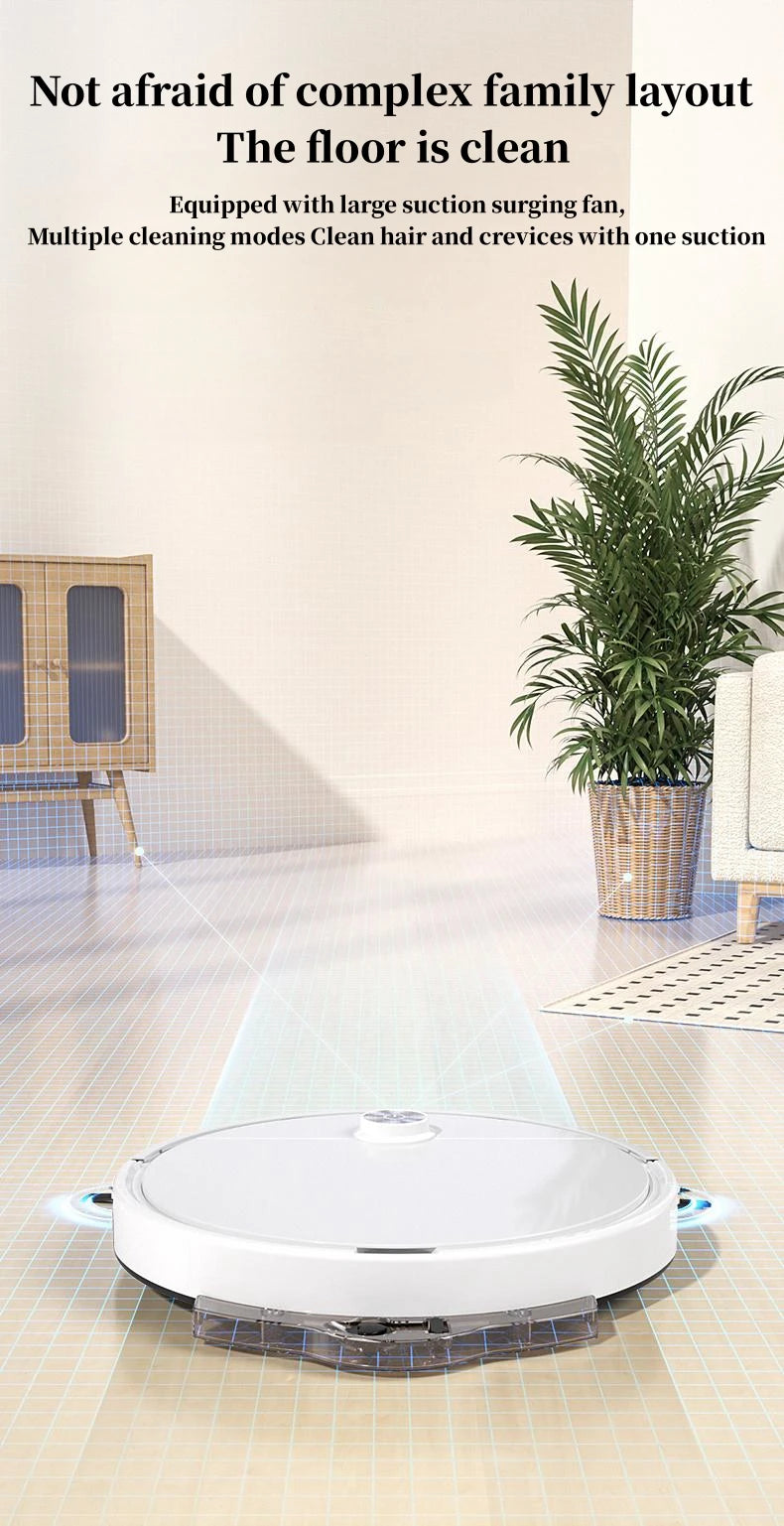 Powerful suction sweeping robot, suitable for hard floors/low plush carpets/pet hair sweeping robots, scheduled cleaning