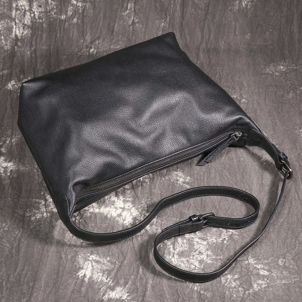 LUOKIR New Women's Genuine Leather Shoulder Bag Fashionable Retro HOBO Bag First Layer Cowhide Crossbody Bag Underarm Bag