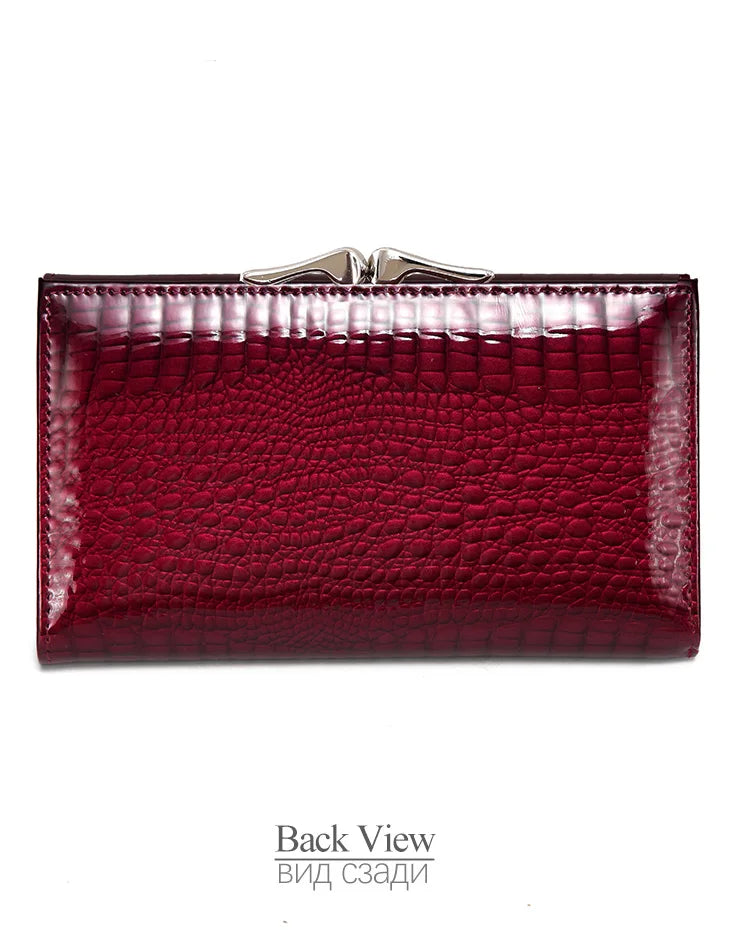 Free Gift Women Genuine Leather Short Wallet Female Fashion Purses Ladies Alligator Hasp & Zipper Small Coin Bag AE2155