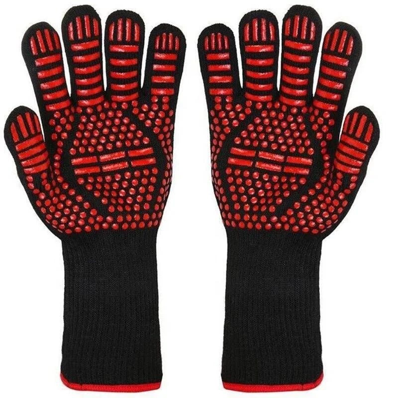 High Temperature Resistance Microwave Oven Gloves Oven Mitts 500-800 Degrees Fireproof Barbecue Heat Insulation BBQ Gloves