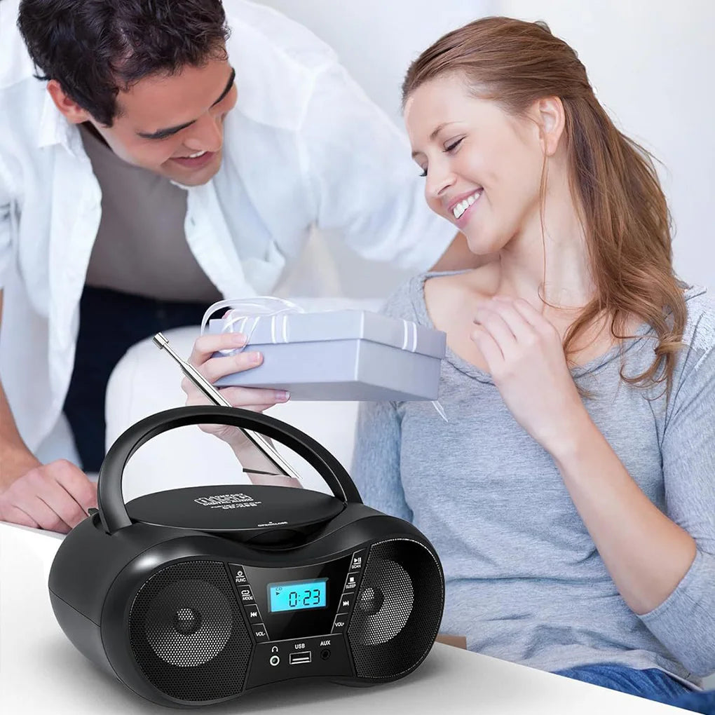 Portable CD Player Bluetooth Boombox CD Player AM/FM Radio Stereo Player, Compatible For CD/CD-R/RW Radio For Home