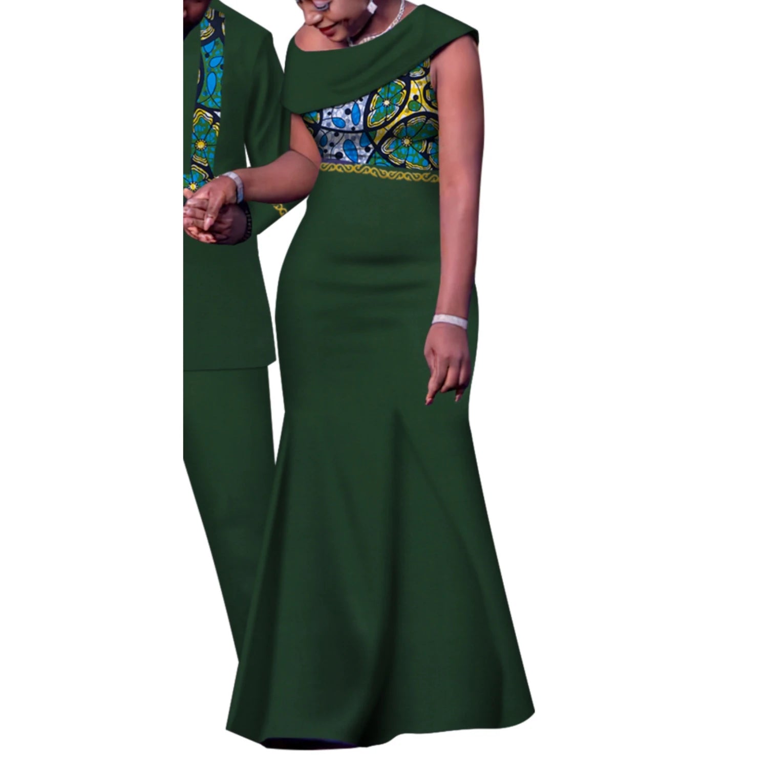 African Couple Outfits Match Sets Dashiki African Mens suit and Dresses for Women Party Couple Clothing WYQ905