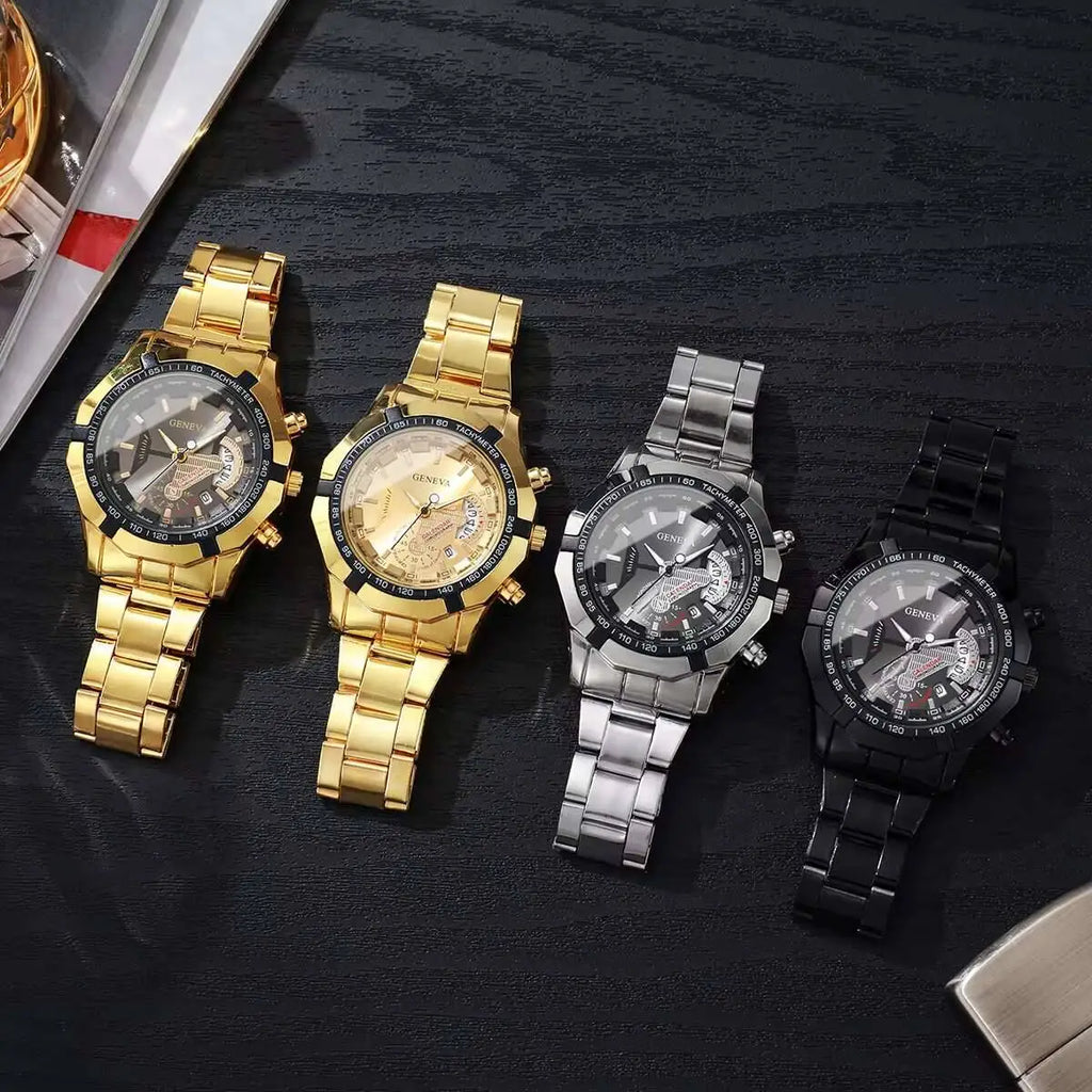 Luxury Men Business Watches Fashion Large Dial Calendar Quartz Watch Reloj Hombre（Without Box）