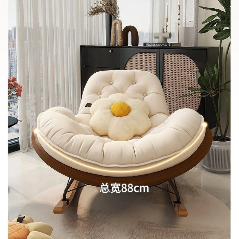 Lazy Sofa Rocking Chair Bedroom Lounge Chair Carefree Adult Living Room Single Balcony Leisure Rocking Chair Recliner Chairs